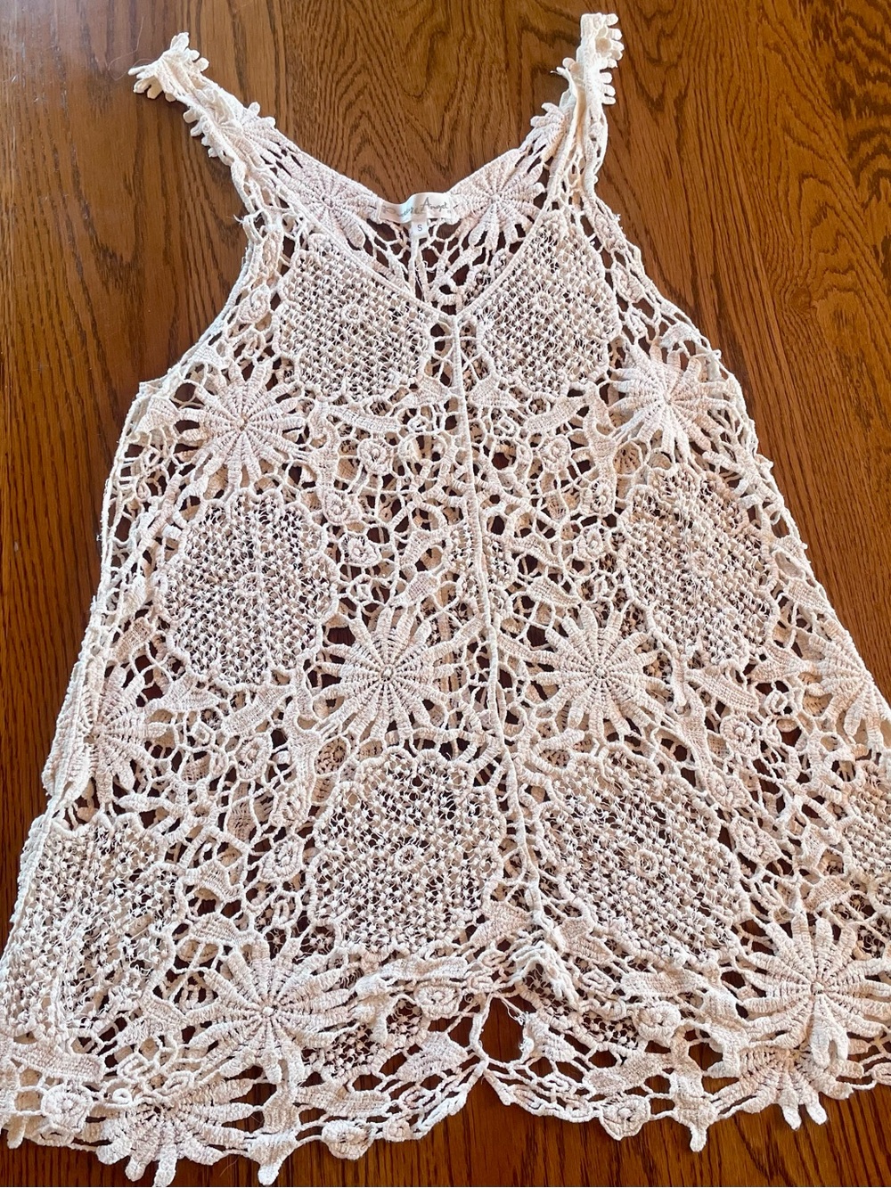 Crochet Lace Tank Top - Ivory Crochet Overlay